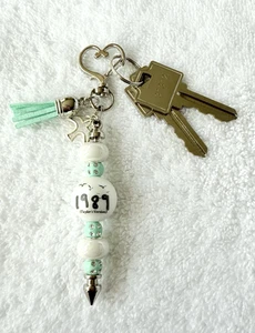 Handmade Taylor Swift 1989 Keychain-Beaded Tassel Keyring-Swiftie Gifts - Picture 1 of 6