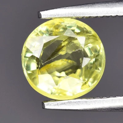 💎 1.40ct 6.3mm Round Natural Yellowish Green Grossular Garnet - Africa Gemstone - Image 1 of 4