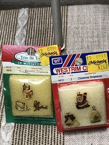 Westrim 2 Stück Vintage Mini Christbaumschmuck Cloisonné Sammlerstück 1985 - Bild 1 von 9