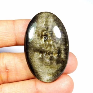 Piedras preciosas de obsidiana brillo natural cabujón forma ovalada 61 quilates #10978 - Imagen 1 de 6