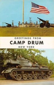 INV. H 1664 CAMP DRUM, N.Y. POSTCARD , GREETING FROM - Picture 1 of 2