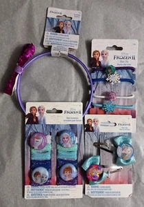 Set Of 4 Girl's Frozen II | Hair Accessories Hair Clips |Ties & Headband| 4 Pcs  - Picture 1 of 3