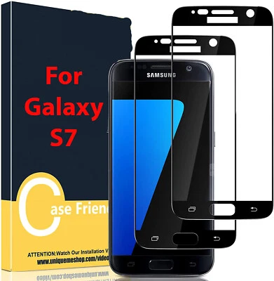 2 Pack Tempered Glass Screen Protector for Samsung Galaxy S7 Full Cover  - Image 1 of 4