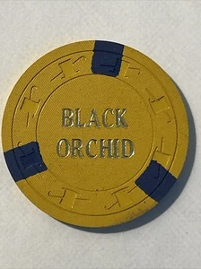 Schwarze Orchidee - $ 5 Casino Chip - *selten - Vintage - getrennt * - C&J - West Las Vegas - Bild 1 von 5