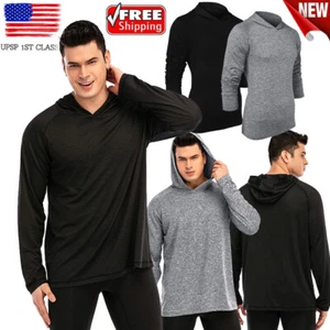 New Men Hooded Sweatshirt Pullover Sport Tops Long Sleeve Hoodies T-Shirts S-3XL - Picture 1 of 14