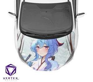 Ganyu Kimono Genshin Impact Anime Hood Wrap Weatherproof Vinyl Decal 50" X 60" - Picture 1 of 1