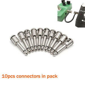 10pc 6.35mm 1/4" Solder-less Connector Plugs For Guitar Effect Pedal Patch Cable