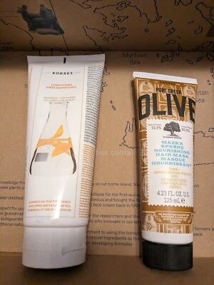 Paquete de acondicionador de té de girasol Korres + mascarilla nutritiva de oliva griega pura para el cabello Foto 1 de 2