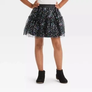 Cat and Jack NWT halloween spiderweb rainbow metallic tutu skirt size small 6/7 - Picture 1 of 6