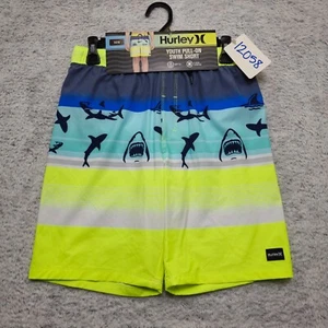 Hurley Swim Shorts Youth Boys 14/16 Multi Striped Upf50+ 4 Way Stretch Pull On - Picture 1 of 9