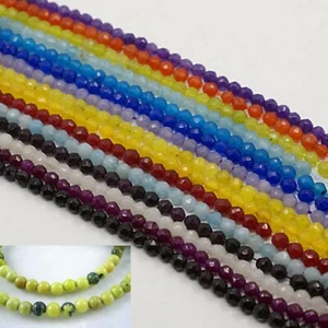 1 Strang Edelsteinperlen Jade Türkise Natursteinperlen 4 mm facettiert - Bild 1 von 16