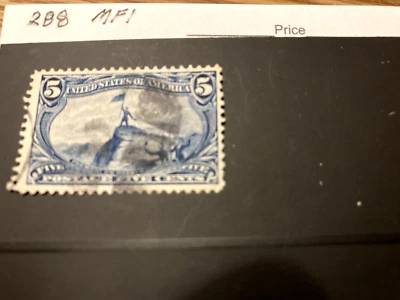 US Used NG Hinged Scotts 288 , 5 Cent  1898 Trans-Mississippi Expo  Single - Image 1 of 2