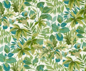 SANDERSON CURTAIN FABRIC Robin's Wood 1.9 METRE FOREST GREEN/SAP GREEN LINEN BLD - Picture 1 of 7