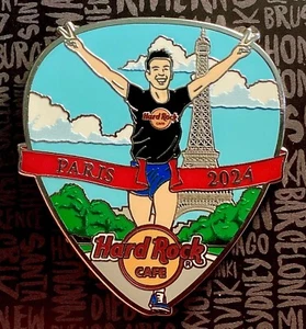 2024 HARD ROCK CAFE PARIS MARATHON RUNNER GUITAR PICK OLYMPIC INSPIRED LE PIN - Bild 1 von 1