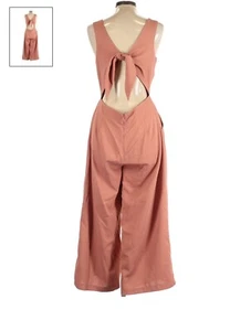 NUEVO SIN ETIQUETAS Shinestar Para Mujer Grande Rosa Pierna Ancha Atado Atrás Pantalón Mono Mameluco Corto L - Imagen 1 de 15