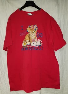 Camisa Gato Vintage "I Don't Do Mornings" Camiseta M Años 90 Yunque Unisex De Colección - Imagen 1 de 5