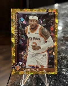 2025-26 Topps MILES MCBRIDE #/50 GOLD DIAMANTE FOIL New York Knicks 17 - Picture 1 of 2