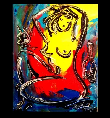 Pintura al óleo original abstracta moderna desnuda IMPRESIONISTA wwD33d Foto 1 de 4