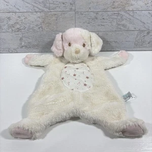 Douglas Baby Dog Lovey White Pink Star Sshlumpie Plush Flat Blanket Puppy 17" - Picture 1 of 5