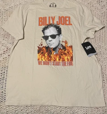 Camiseta Billy Joel Lee Para Hombres Algodón Tostado We Didn’t Start The Fire-Nueva Foto 1 de 4