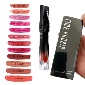 TIME PHORIA Lip Stain Gloss - 12H Long Lasting Liquid Lipstick Hydrating Tint - Picture 1 of 37