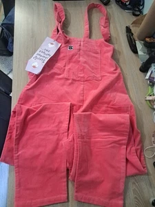 Neu mit Etikett Lucy and Yak Cord-Latzhose rosa Bauern 98 % Baumwolle Größe UK 12R US 8R - Bild 1 von 24