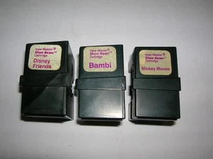 Qty 3 View-Master Show Beam Cartridges Mickey Mouse-Bambi-Disney Friends Unteste - Picture 1 of 2