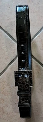 Oscar de La Renta Amer. Aligator Vtg. Belt Made In USA Sz Sm34" 1" W Buckle /Tip - Image 1 of 4