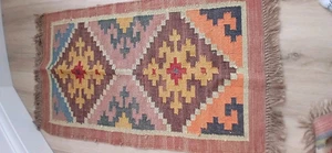 110x62cm Kilim Vintage Kelim Hand Made Oriental Wool Rug - Picture 1 of 24