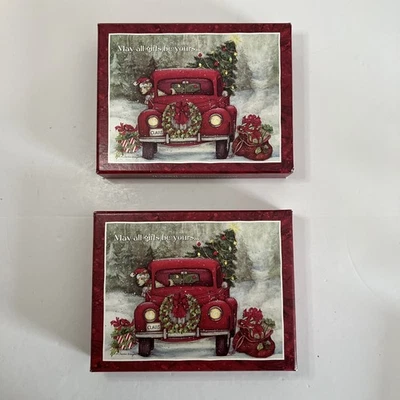 LANG “Santa’s Truck” 36 Christmas Cards Artwork by Susan Winget Lot of 2 Boxes  - Image 1 of 4