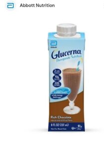 Glucerna Therapeutic Nutrition Shake,Rich Chocolate, 8 oz 24 ct case Tetra pak