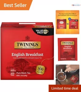 Robust Caffeinated English Breakfast Tea Bags - 100 Pack, Perfect for Anytime - Picture 1 of 8