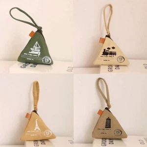 Canvas Zongzi Shaped Zero Purse Iron Tower Pattern Pocker Wallets - Picture 1 of 10