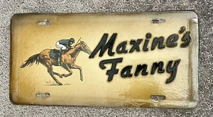 "Maxine's Fanny" Horse Racing Vintage Vanity Plate - Picture 1 of 7