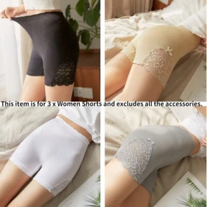 3PCS Lady Seamless Boxer Shorts Lace Safety Pants Underwear Knickers Panties - Picture 1 of 16