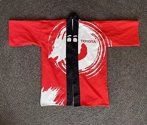 Vintage Toyota Promotion Japanese Racing Kimono Kanji Red White Black Large Size - Bild 1 von 5
