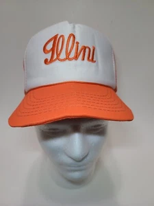 Sombrero de camionero vintage de la Universidad de Illinois Snapback talla S - M naranja Illini - Imagen 1 de 7