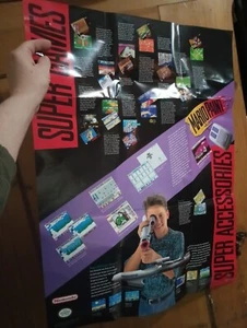 Super Accesorios/juegos/cómo configurar póster/folleto Super Nintendo años 90 vintage - Imagen 1 de 4