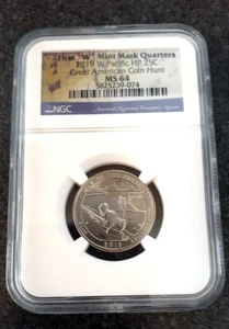 2019-W PACIFIC HP 25C GREAT AMERICAN COIN HUNT ~ NGC MS64 ~ FIRST "W" MINT MARK - Picture 1 of 3