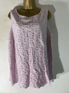 Womens George Plus Size Uk 22 Pale Lilac Sleeveless Lace Front Summer Blouse - Picture 1 of 5