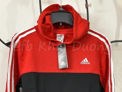 Pulôver Adidas masculino juvenil com capuz de lã -AZUL VERMELHO CINZA-TAMANHO SELECIONADO - Imagem 1 de 4