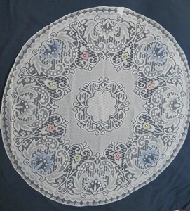 LACE TABLECLOTH 90 cm for Small Round Table Brand New, Pastel Painted, Imported - Picture 1 of 10