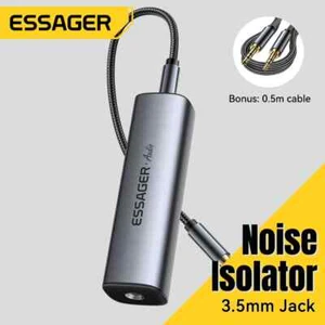 3.5mm Audio Cable Ground Loop Noise Isolator For Home Stereo Car Audio System - Picture 1 of 7