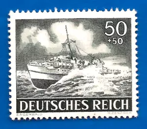 Tercer Reich Oficina de Correos 1943 Nazi Alemania E BARCO sello MONTADO - Imagen 1 de 1