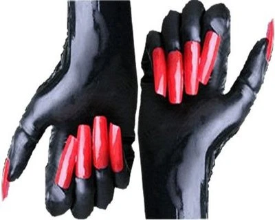 CHIRA´S BY JT Rubber Latex Rubber Gloves with & without claws selection black red Top Brand