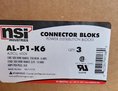 NSI AL-P1-K6 DISTRIBUTION BLOCK - Image 1 of 2