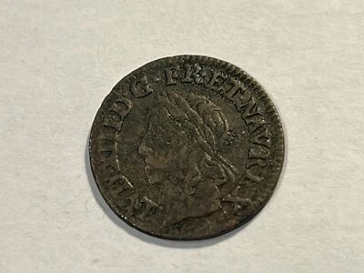 Monnaie France Louis XIII Double Tournois de Warin 1643 A TTB (108-9/P9/N10) - Photo 1/4