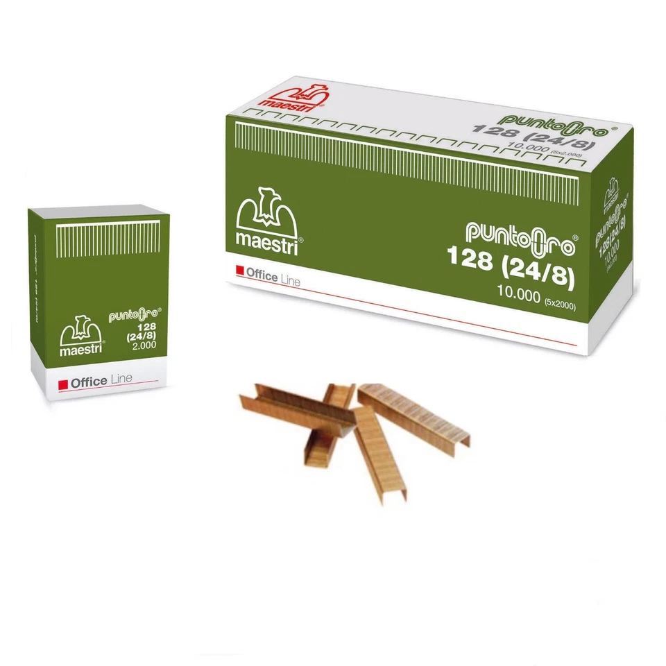 Maestri Punti Metallici Spille 128 24/8 Rocama 2000 Forest Per Spillatrice - Immagine 1 di 1