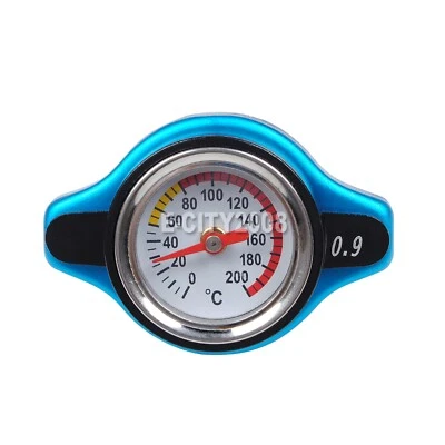 0.9Bar Car Thermostatic Gauge Radiator Cap Cover Small Head W/  Water Temp Meter - Image 1 of 4