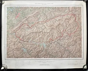 1972 Great Smoky Mountains National Park Map/History, Double-Sided, 29 x 36 in - Picture 1 of 15